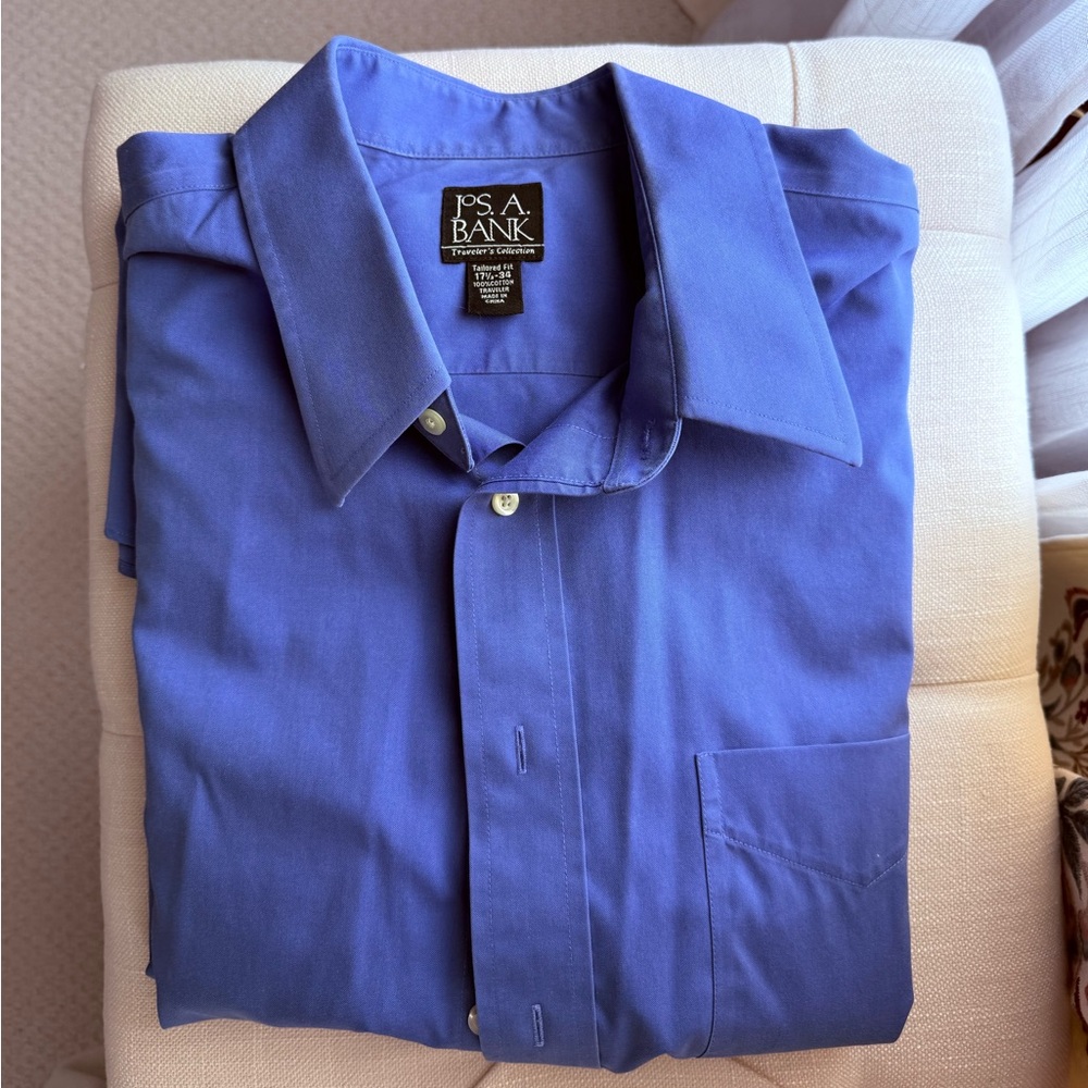 Jos. A. Bank Men's Blue Dress Shirt Size 17.5-34